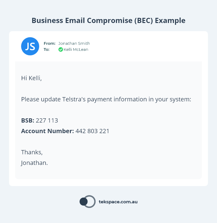 Business Email Compromise Example